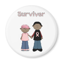 Survivor Pink Ribbon Cartoons magnets
