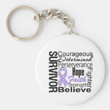 Survivor Powerful Slogans Collage General Cancer Keychains