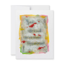 Survivor recovery healing hope art trauma illness personalized invitations