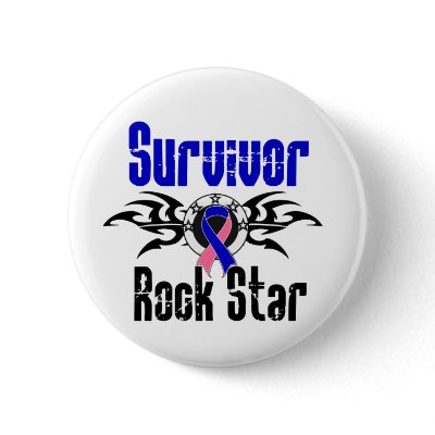 Survivor Rock Star - Male Breast Cancer Survivor button