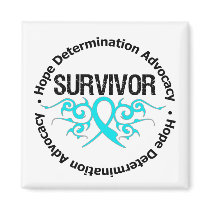 Survivor Tribal Ribbon Addiction Recovery Fridge Magnet