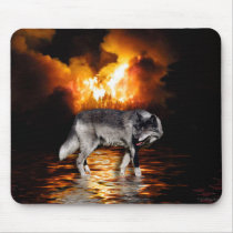 "Survivor" Wolf Mousepad by WILDERNESS_SHOP "Survivor" Wolf Mousepad
