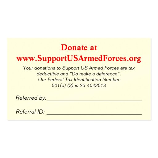 SUSAForg logo, â€œSUPPORTING THOSE WHO   FIGHT FO... Business Card Templates (back side)