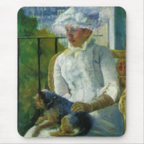 Susan on A Balcony Holding A Dog, Mary Cassatt mousepads