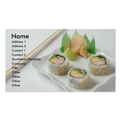 sushi 2 business card