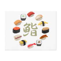 Sushi and Kanji 回転寿司 Post Cards