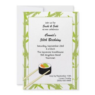 Sushi Birthday Invitation Sushi Birthday Invitation