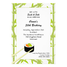 Sushi Birthday Invitation