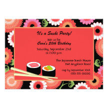 Sushi Birthday Invitation