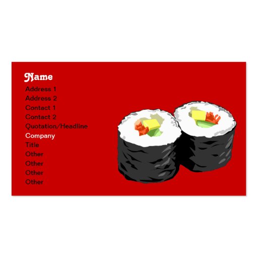 Sushi business card template