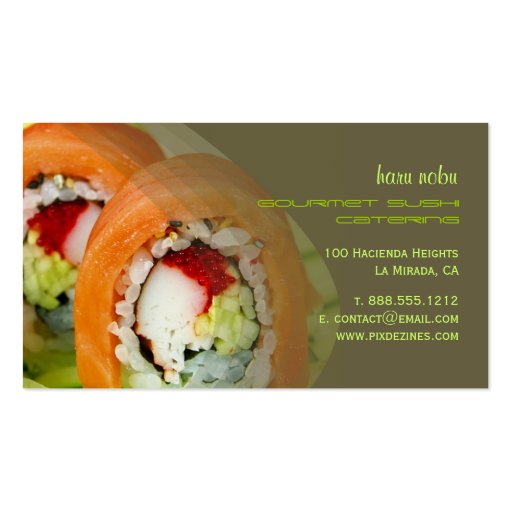 Sushi business cards (back side)