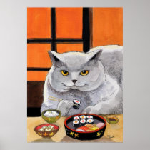 Sushi Cat Big Fred Posters