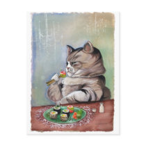 Sushi Cat Fancy Feast Postcard