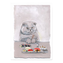 Sushi Cat Print - Mr. Grumps