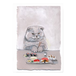 Sushi Cat Print - Mr. Grumps print