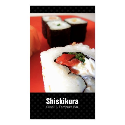 Sushi Chef Japanese Catering Business Cards (front side)