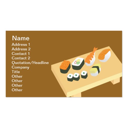Sushi - Classic Business Card Templates (front side)