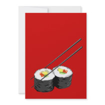 Sushi dinner party invitation