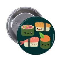 Sushi Friends Pinback Button