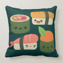Sushi Friends Throw Pillows