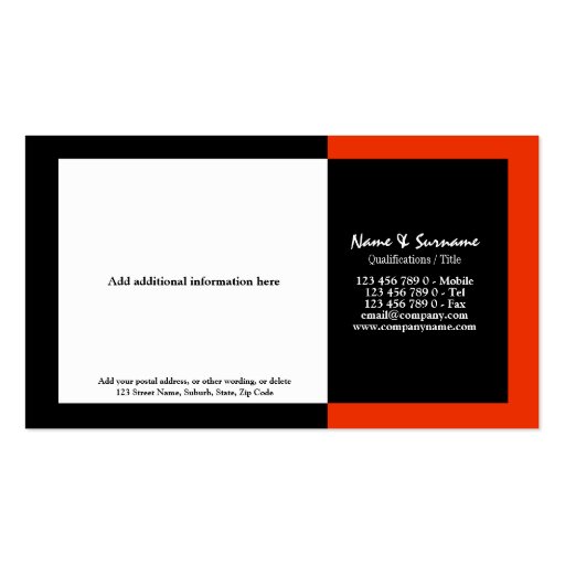 Sushi Japanese restaurant catering lessons Business Card (back side)
