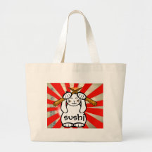 Sushi Maneki Neko Tote Tote Bags