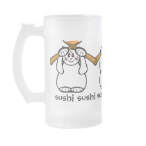Sushi Mug Lucky Cat- Maneki Neko - Beckoning... -