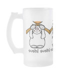 Sushi Mug Lucky Cat- Maneki Neko - Beckoning... -