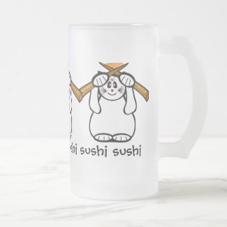 Sushi Mug Lucky Cat- Maneki Neko - Beckoning... - mug