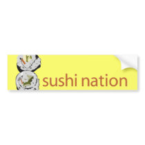 Sushi Nation Bumper Sticker - Yellow bumper stickers