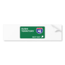 Sushi Next Exit bumper stickers by whatitis Sushi Next Exit bumper stickers