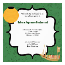 Sushi Open House Custom Invites