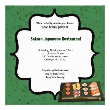 Sushi Open House Custom Invites