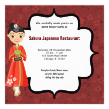 Sushi Open House Personalized Invitation