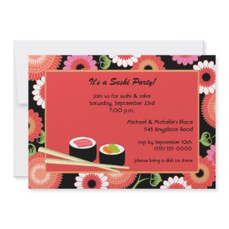 Sushi Party Invitation Sushi Party Invitation