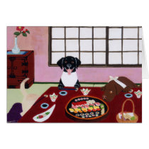 Sushi Party Labradors Greeting Card