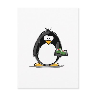 Sushi Penguin postcards