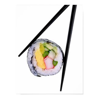 Sushi Roll & Chopsticks - Customized Template Poster