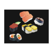 Sushi Set Design Post Card