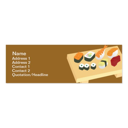 Sushi - Skinny Business Cards (front side)
