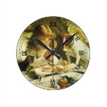 Suspense, Saying Our Prayers Charles Burton Barber Round Wall Clocks