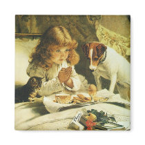 Suspense, Saying Our Prayers Charles Burton Barber Refrigerator Magnet