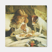 Suspense, Saying Our Prayers Charles Burton Barber Refrigerator Magnet