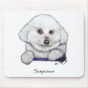 Suspicious Bichon Frise Mouse Pad mousepads