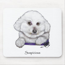 Suspicious Bichon Frise Mouse Pad mousepads