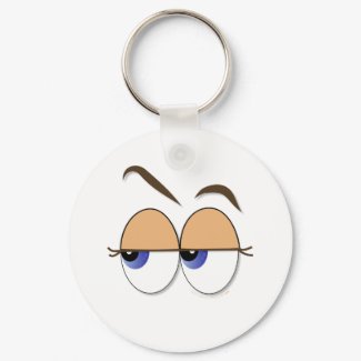 Suspicious Eyes Sideways Glance Keychain