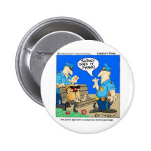 Suspicious Package Funny Police Cartoon Gifts Pinback Buttons