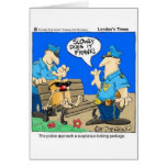 Suspicious Package Funny Police Cartoon Gifts cards