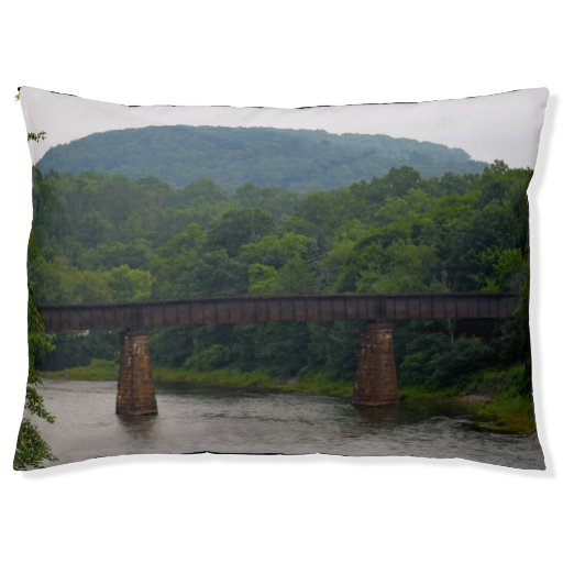 Susquehanna River Railroad Bridge Outdoor Dog Bed Large Dog Bed