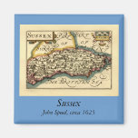 Sussex County Map, England Magnet